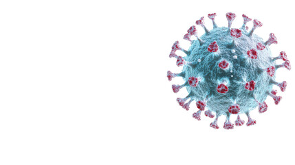 Microscopic view of virus cells floating on transparent background