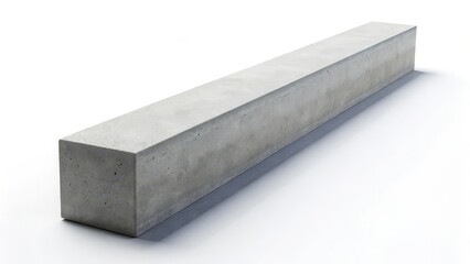Simple isolated concrete beam against a plain white background