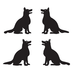 Dog vector silhouette illustration