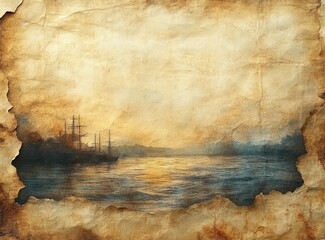 Fototapeta premium Aged Vintage Paper Texture Background with Subtle Grain Patterns and Warm Lighting