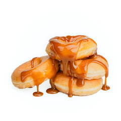 Indulgent Caramel Drizzled Glazed Donuts