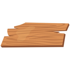 Wooden Sign Board Shape. Flat Cartoon Vector Illustration.