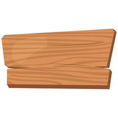 Wooden Sign Board Shape. Flat Cartoon Vector Illustration.