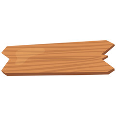 Wooden Sign Board Shape. Flat Cartoon Vector Illustration.