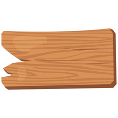 Wooden Sign Board Shape. Flat Cartoon Vector Illustration.