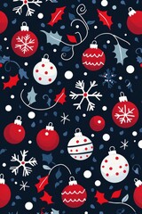 Festive Christmas Ornament Pattern Design