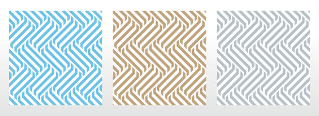 Set of abstract geometric patterns. Seamless vector backgrounds. Colored ornaments Graphic modern patterns Simple lattice graphic design