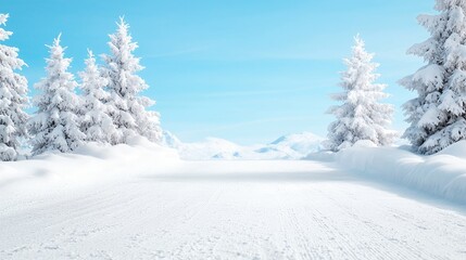 Fototapeta premium Snowy mountain road, winter landscape, scenic view, travel postcard