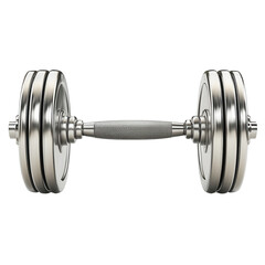 Fototapeta premium shiny dumbbell with textured grip, perfect for strength training