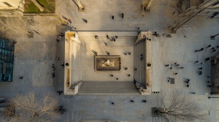 Philadelphia aerial shot of the Museum of Art steps, famously featured in the "Rocky" movies