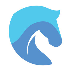 Obraz premium Abstract horse head without eyes inside circle illustration logo design