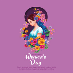 happy international women's day greetings. abstract vector illustration design