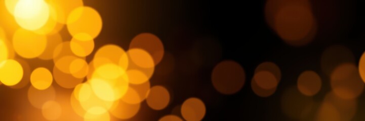 Golden bokeh lights create a warm atmosphere for festive occasions and celebrations during winter nights