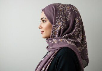 side view muslim woman wearing hijab