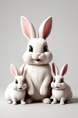 Obraz premium there are three white rabbits sitting next to each other