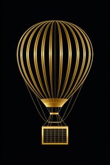 Obraz premium a close up of a golden hot air balloon with a black background
