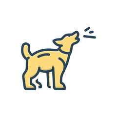 Color illustration icon for dog barking