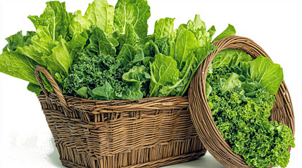Naklejka premium People Gather Fresh Herbs and Vegetables from the Garden in a Lush Outdoor Setting Nature Photography