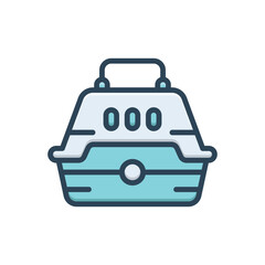 Color illustration icon for pet carrier
