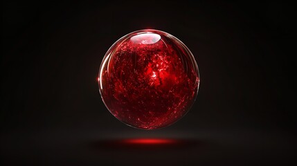Red christmas bauble over white background.