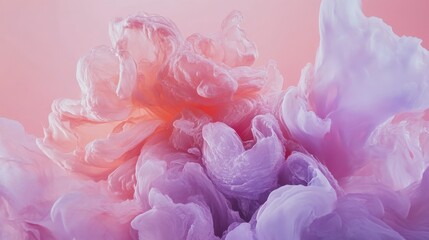 Obraz premium Pouring techniques used to create soft cellular effects in pastel pinks and purples
