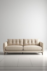 arafed couch in a white room with a white wall