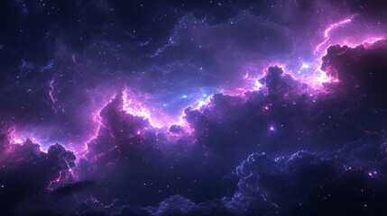 Fototapeta premium Purple Pink and Blue Cosmic Nebula