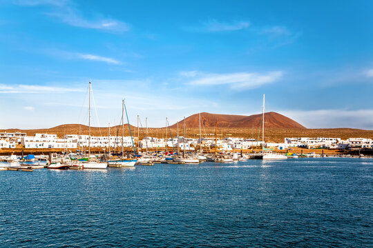 Village Caleta del Sebo on the Island La Graciosa, Island Lanzarote, Canary Islands, Spain, Europe.