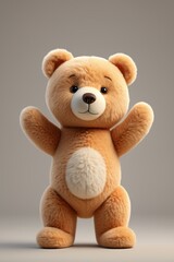Obraz premium a close up of a teddy bear with a white chest and brown legs