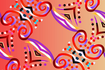 gradient flower and leaf art pattern of indonesian culture traditional tenun batik ethnic dayak ornament for wallpaper ads background	