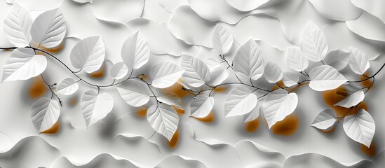Elegant White Leaves on Textured Background in Modern Design