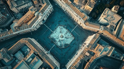 Fototapeta premium Rome aerial view showcasing St. Peter's Square and surrounding Vatican City landmarks