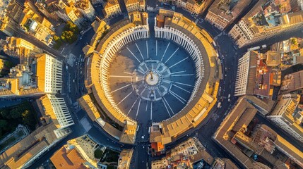 Fototapeta premium Rome aerial view showcasing St. Peter's Square and surrounding Vatican City landmarks