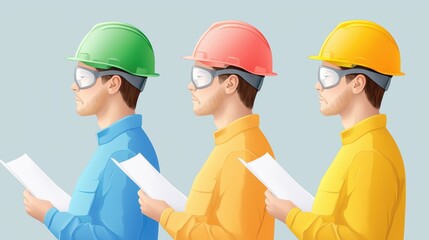 Construction workers collaborate over blueprints, teamwork and project planning in the building industry