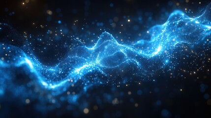 Futuristic Abstract Technology Network with Glowing Connections and Dramatic Lighting