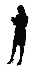 The silhouette of a woman standing using her phone emphasizes the connection women have with technology