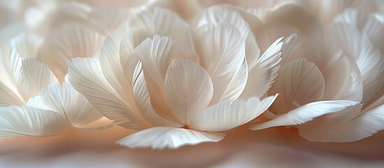 Delicate White Petals Arranged Elegantly on Soft Background