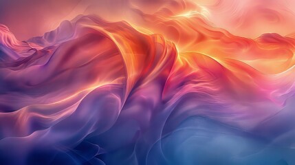 Abstract Waves in Vibrant Colors Reflecting Light and Motion