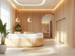 Modern Minimalist Spa Reception Area Design