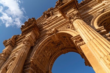 Fototapeta premium Ancient Roman Archway Intricate Stone Carvings