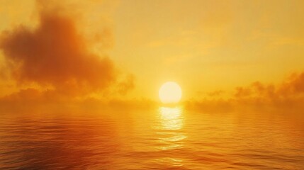 Obraz premium Golden Sunset Over Calm Ocean