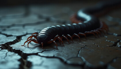 Fototapeta premium Menacing Scorpion in Low-Key Lighting