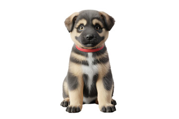 Obraz premium 3D Puppy Dog Isolated on Transparent PNG Background