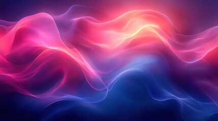 Fototapeta premium Deep Blue and Purple Gradient Abstract Artwork with Dynamic Lines and Illuminated Edges