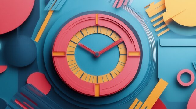 Paper clock representing time management in business, emphasizing efficiency, organization, and productivity in professional settings