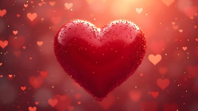 a red heart on a red background valentine day