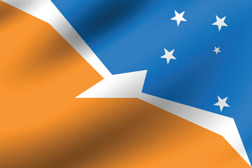 Argentina Antarctica flag official colors and proportion digital vector illustration. Pleated flag.