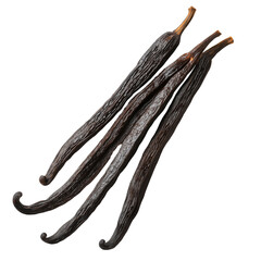 Realistic Vanilla Beans Isolated on Transparent Background ,PNG, Isolated on white background, Generative AI