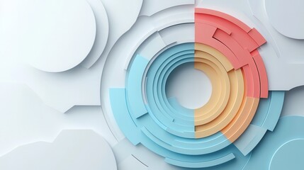 Obraz premium Layered Circular Diagram for Business Sections, visually represents various business components in a cohesive and organized manner, ideal for presentations