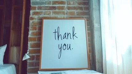 thank you message for someone you love.  Thank you symbol. Concept word Thank you on white chalk background. Beautiful meadow background. Business and Thank you concept